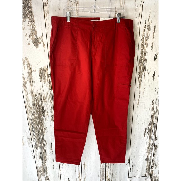 Liz Claiborne Red Straight Leg Slacks - Picture 1 of 4
